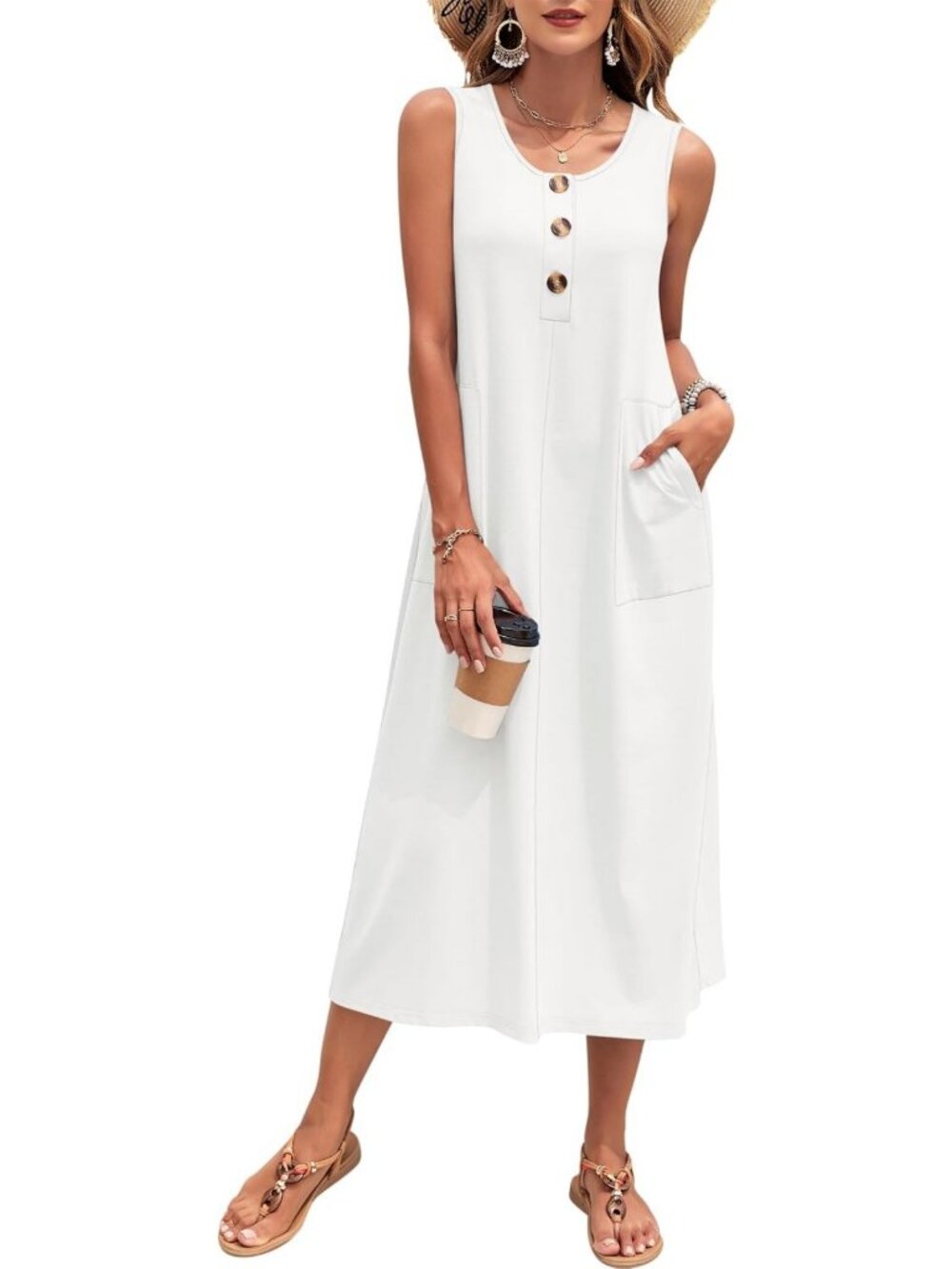 Summer Maxi Dress for Women - Sleeveless Loose Long Sundress, Casual Chic Style